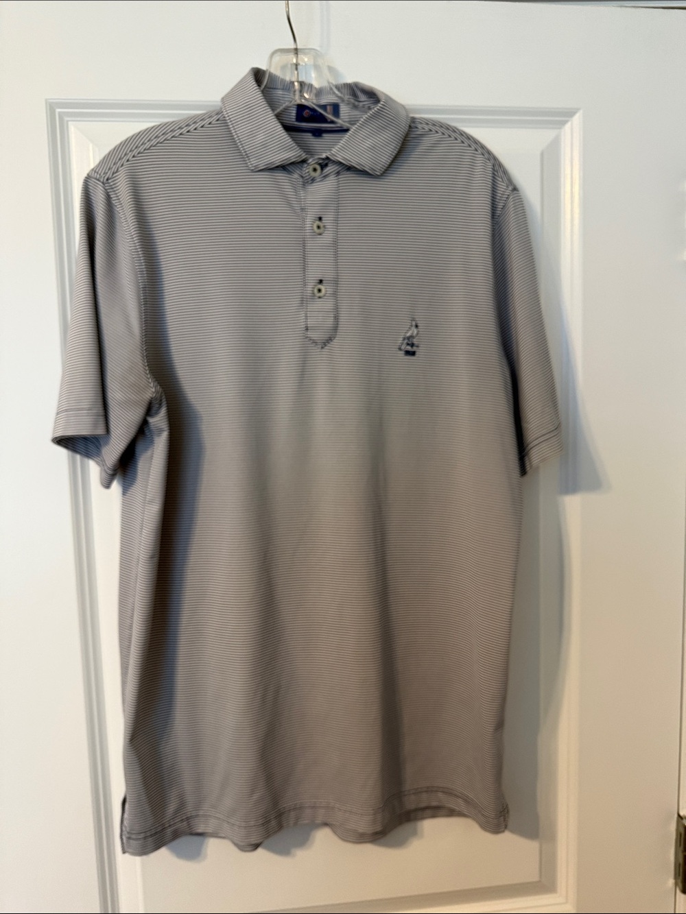 Men’s Stitch Navy Striped Polo Shirt